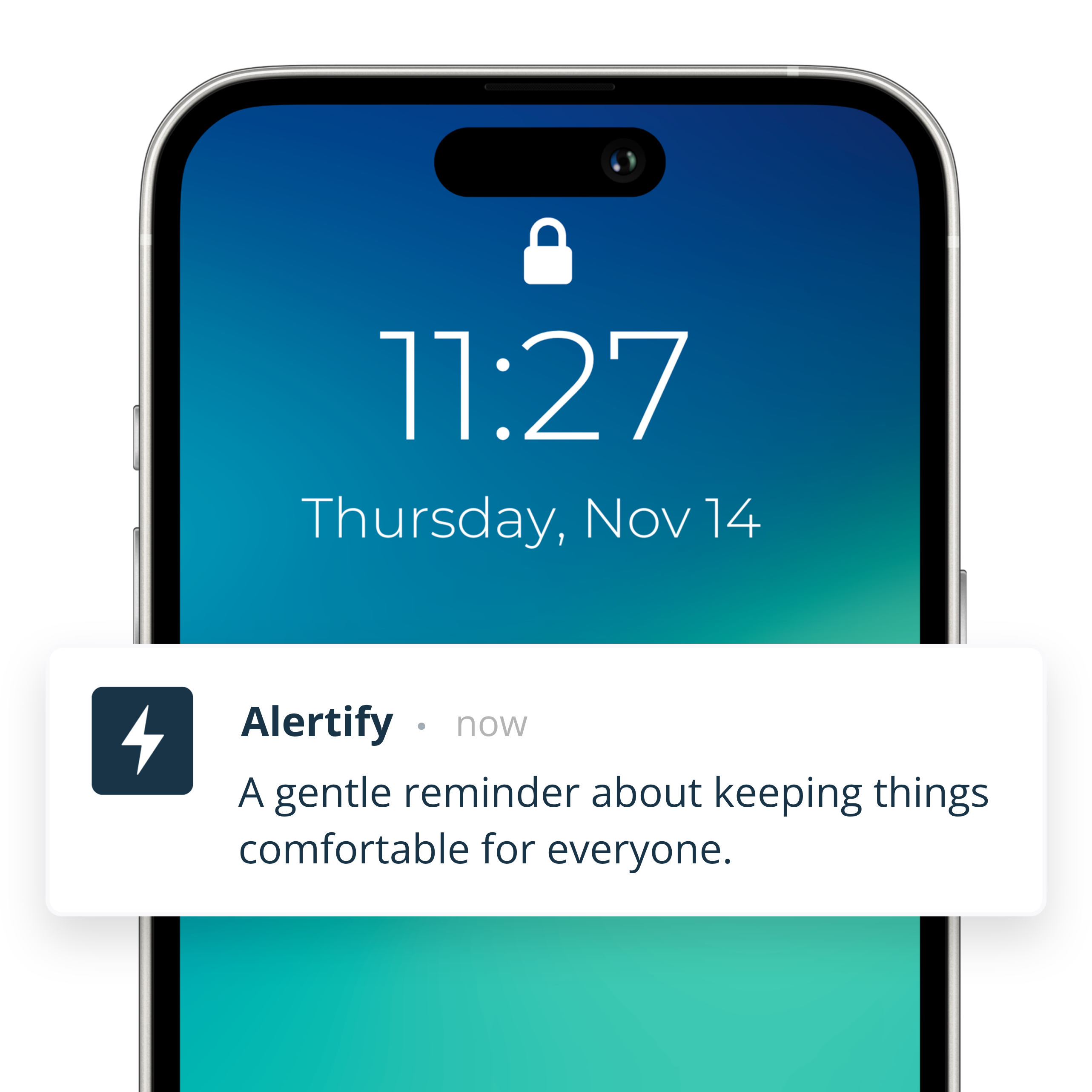 Notificación de Guest Alert en el móvil de un huésped: un recordatorio amable para mantener la comodidad de todos