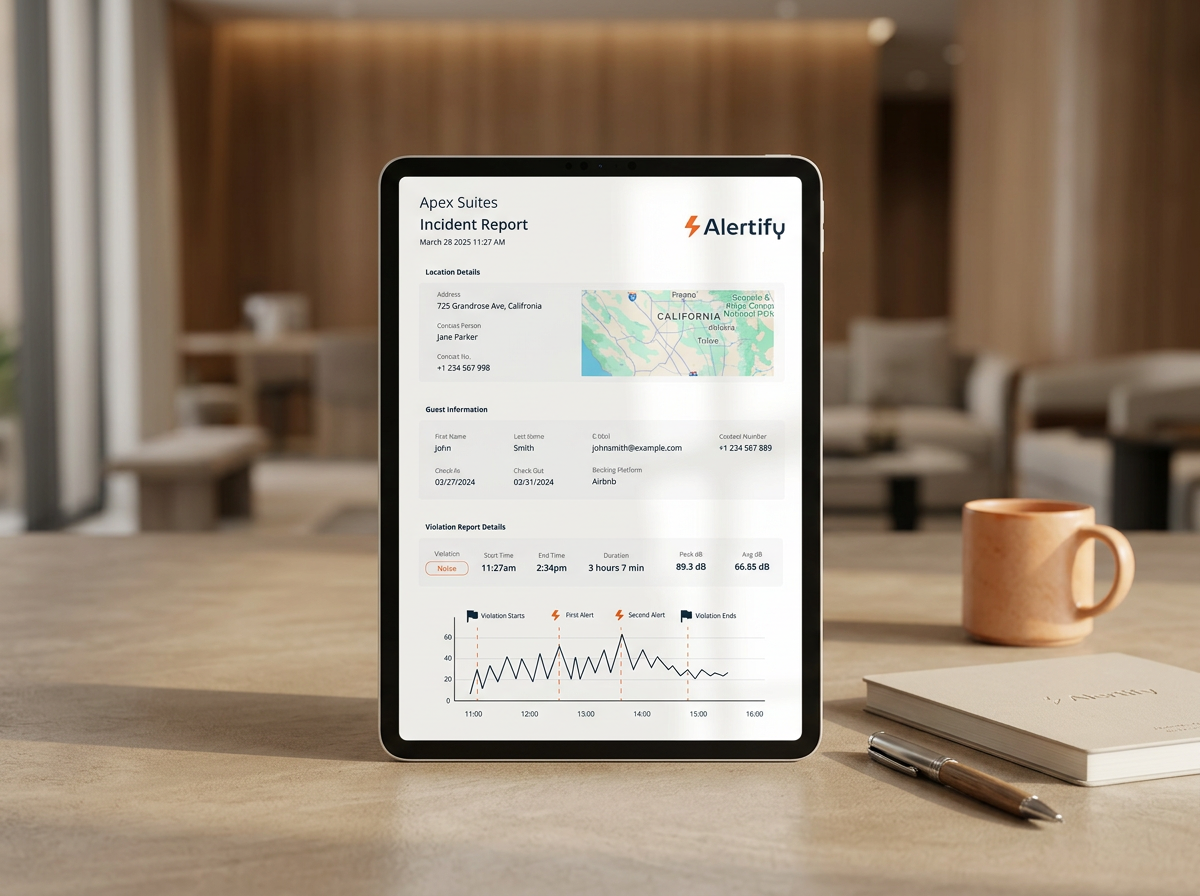 Panel de Prueba documental de Alertify con un informe de incidente