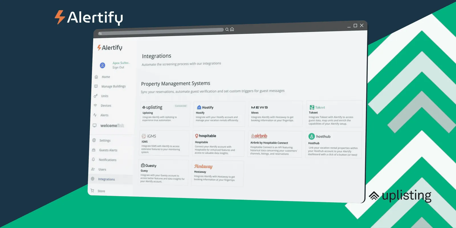 Integración de Alertify x Uplisting