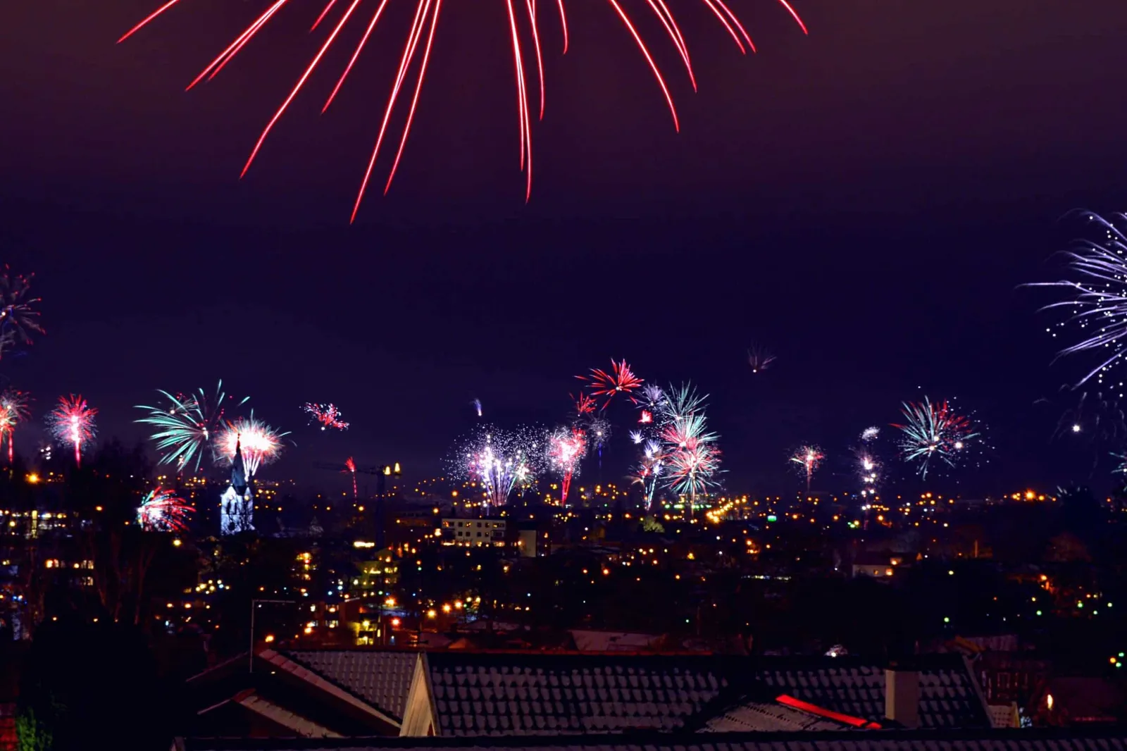 Ruido de fuegos artificiales en Nochevieja