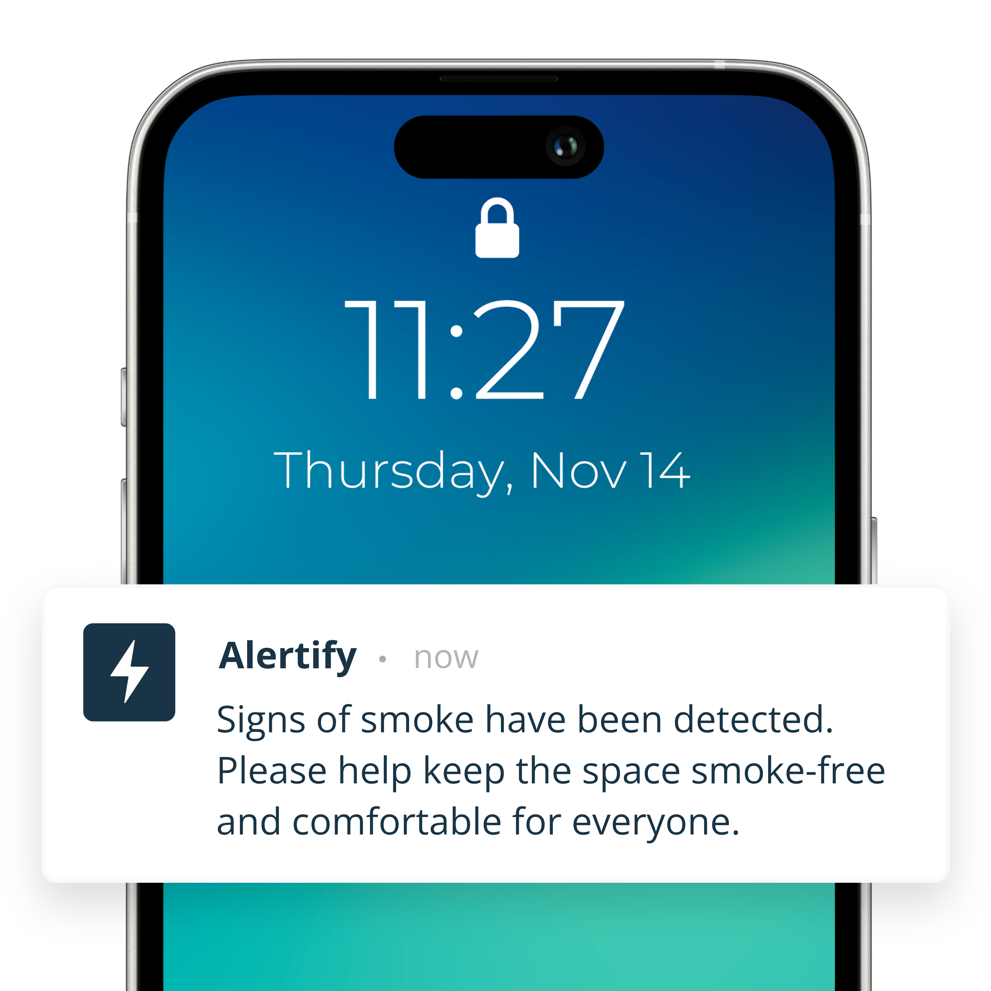 Tecnología de detección de humo enviando una alerta educada al huésped por SMS