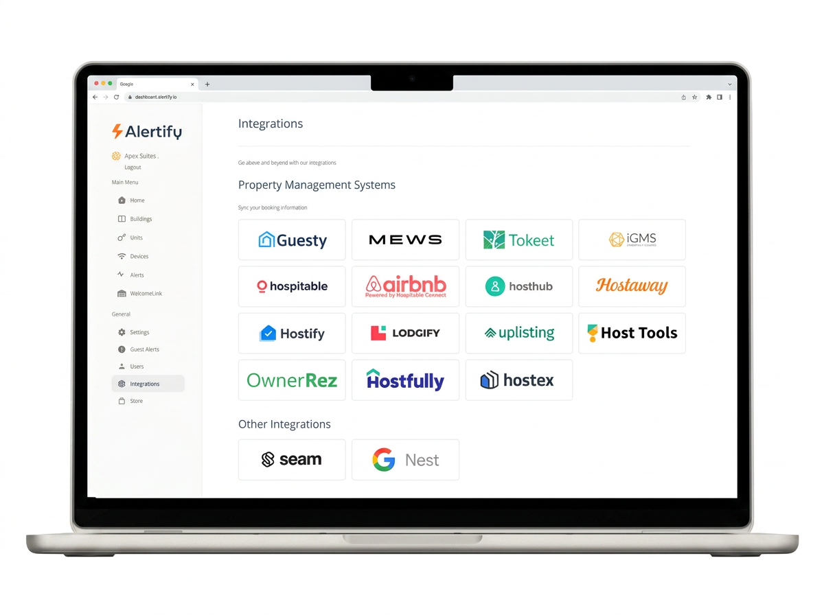 Integraciones de Alertify: Guesty, Hostaway, Slack y más